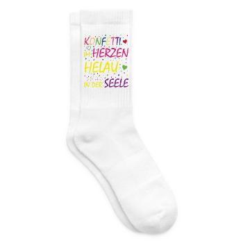 Konfetti im Herzen Helau in der Seele - Tennissocken - Weiß - Rechts