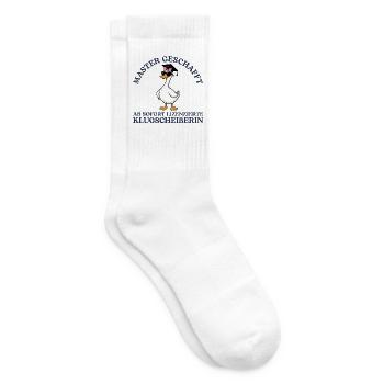 Masterprüfung Studium Abschluss Studentin Geschenk - Tennissocken - Weiß - Rechts
