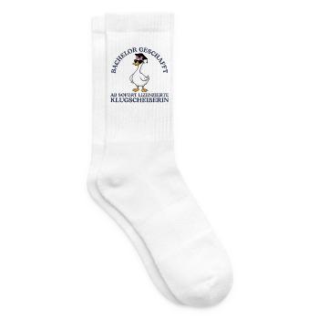 Bachelorprüfung Studium Abschluss Studentin - Tennissocken - Weiß - Rechts