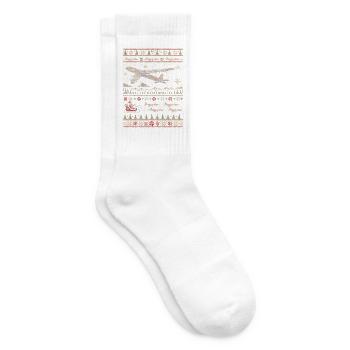 B52 Stratofortress Weihnachtspullover - Tennissocken - Weiß - Rechts