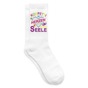 Konfetti im Herzen Helau in der Seele - Tennissocken - Weiß - Rechts