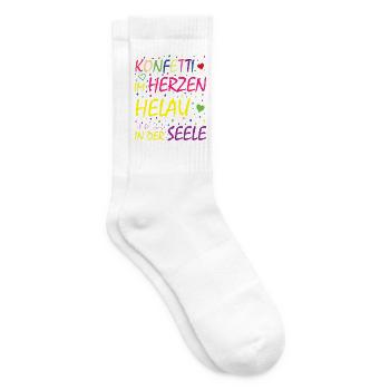 Konfetti im Herzen Helau in der Seele - Tennissocken - Weiß - Rechts