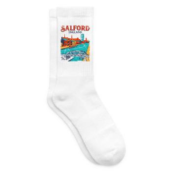Salford England Vintage Canal Bridge Cityscape - Tennissocken - Weiß - Rechts