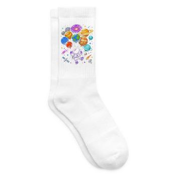 Weltraum Ballon-Abenteuer - Tennissocken - Weiß - Rechts