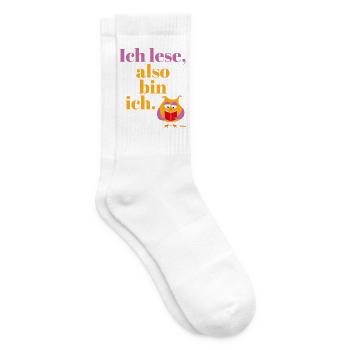 Ich lese, also bin ich!  - Tennissocken - Weiß - Rechts