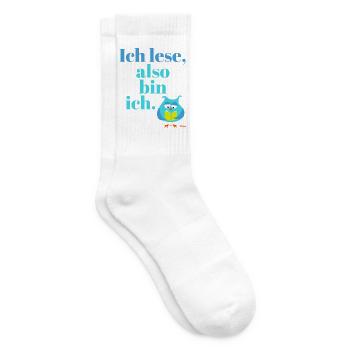 Ich lese, also bin ich! - Tennissocken - Weiß - Rechts