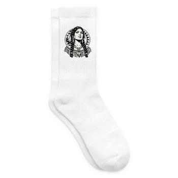 Indigene Frau mit Federschmuck Vintage - Tennissocken - Weiß - Rechts