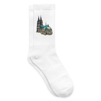 Kölner Dom Retro - Tennissocken - Weiß - Rechts