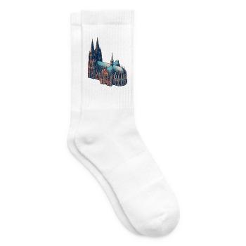 Kölner Dom Risograph - Tennissocken - Weiß - Rechts