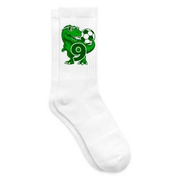 DINOSAURIER 9 JAHRE FUßBALL 9. GEBURTSTAG - Tennissocken - Weiß - Rechts