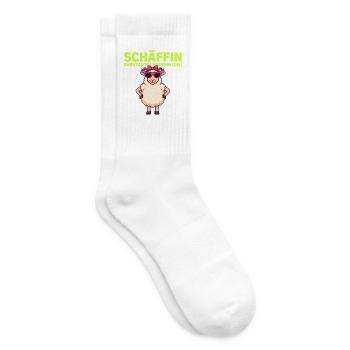 Schäffin Chefin Schaf Wortspiel Bürohumor - Tennissocken - Weiß - Rechts
