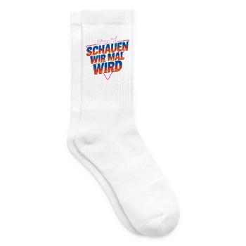  Was Wird SCHLAUEN WIR MAL WIRD Quiz Spruch Rätsel - Tennissocken - Weiß - Rechts