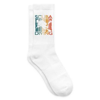 Retro Taucher SCUBA DIVING Für Schnorchler Taucher - Tennissocken - Weiß - Rechts