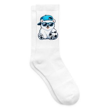 Eisbär Fußball Cool Sommer Cartoon - Tennissocken - Weiß - Rechts
