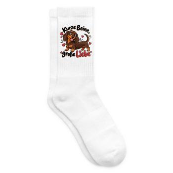 Kurze Beine, große Liebe Dackel - Tennissocken - Weiß - Rechts