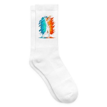 Golfer Golfspieler Golfen Kinder Herren Golf - Tennissocken - Weiß - Rechts