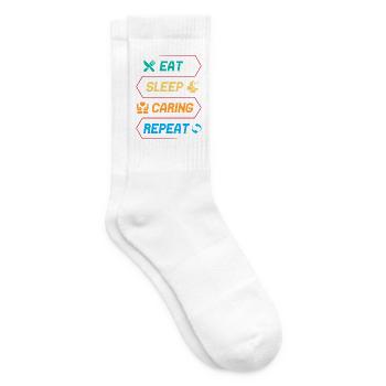 Social Worker Quote Eat Sleep Caring Social Work - Tennissocken - Weiß - Rechts