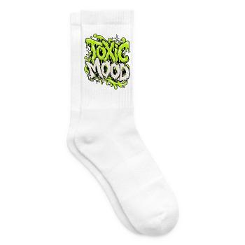 Toxic Mood Neon Grunge Druck - Tennissocken - Weiß - Rechts