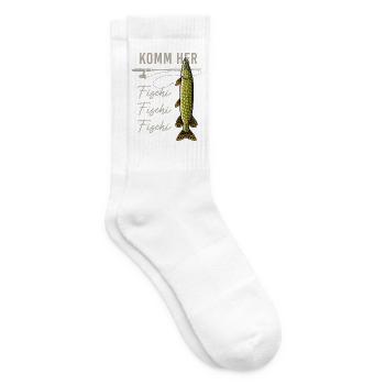 Komm her Fischi Angler Rute Hecht Wasser - Tennissocken - Weiß - Rechts