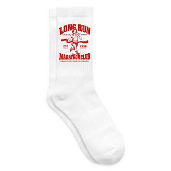 Long Run Marathon Club – Läufer mit Kaffee - Tennissocken - Weiß - Rechts