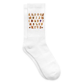 Alphabet Herbst Herbst Truthahntag Thanksgiving - Tennissocken - Weiß - Rechts
