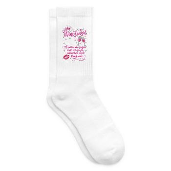 Weinliebhaber: Eine Person, die Wein bevorzugt - Tennissocken - Weiß - Rechts