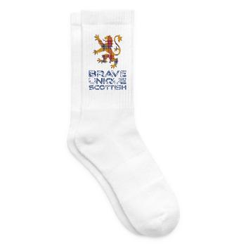 Tartan-Löwe des tapferen schottischen Stolzes - Tennissocken - Weiß - Rechts