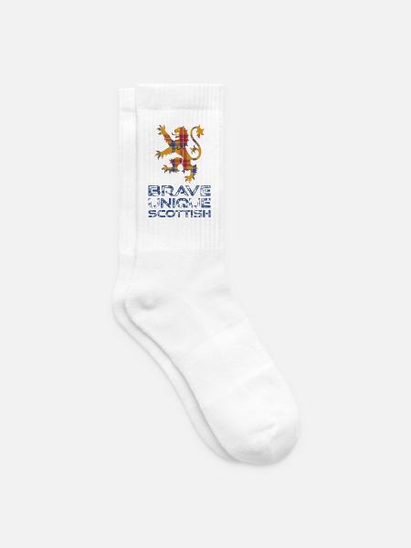 Tartan-Löwe des tapferen schottischen Stolzes - Tennissocken - Weiß
