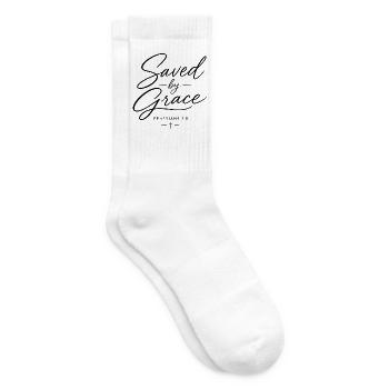 Gerettet durch Gnade - Tennissocken - Weiß - Rechts