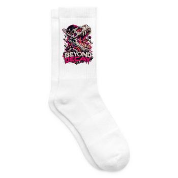 Beyond Decay Dino Skull Neon - Tennissocken - Weiß - Rechts