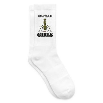 Girls Will Be Girls – Praying Mantis Mugshot - Tennissocken - Weiß - Rechts