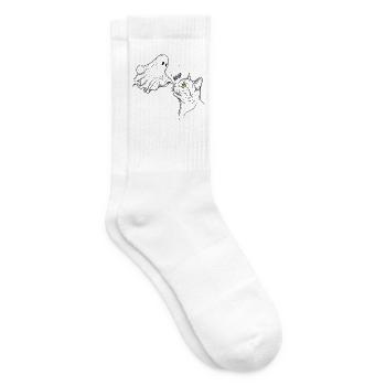 Geistkatzen-Boo-Nacht - Tennissocken - Weiß - Rechts
