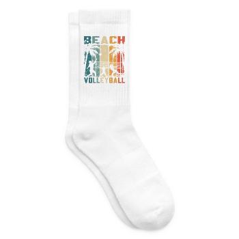 Beachvolleyball Volleyballer Männer Frauen Retro - Tennissocken - Weiß - Rechts