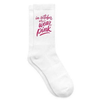 Im Oktober tragen wir Pink - Tennissocken - Weiß - Rechts