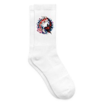 Koi-fische Japanische Koi-fische Koi-karpfen - Tennissocken - Weiß - Rechts