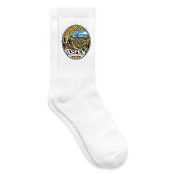 Aspen Colorado Berge Herbst Urlaub Vintage - Tennissocken - Weiß - Rechts