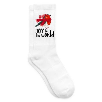 Vogel mit rotem Schal Festfreude - Tennissocken - Weiß - Rechts