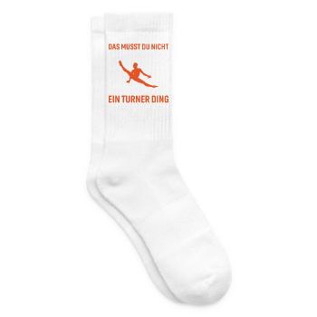 Turnen Mädchen Gymnastik Turnanzug Turnerin - Tennissocken - Weiß - Rechts