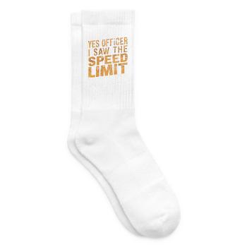 Ja, Officer, ich habe das Tempolimit gesehen, lustiges Zitat. - Tennissocken - Weiß - Rechts
