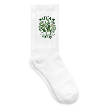 The Welcome To Milan Italy Travel Souvenir - Tennissocken - Weiß - Rechts