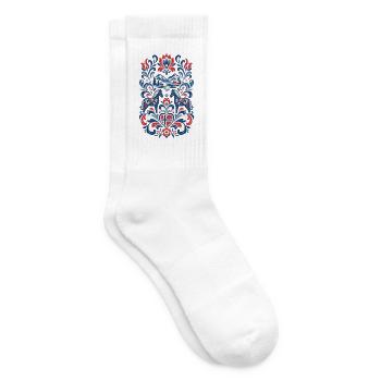 Norwegen | Fjord, Pferde & Volkskunst - Tennissocken - Weiß - Rechts