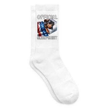 Dackel US Schlafshirt - Tennissocken - Weiß - Rechts