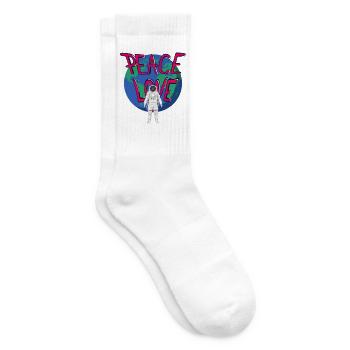 Frieden im All: Erde und Astronaut - Tennissocken - Weiß - Rechts