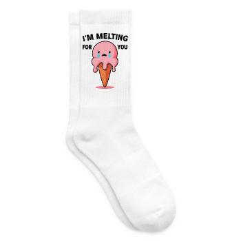 Schmelzende Eiscreme Liebesbotschaft - Tennissocken - Weiß - Rechts