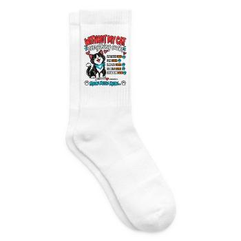 Ohne meine Katze ist alles - Tennissocken - Weiß - Rechts
