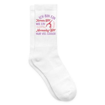 Turnen Mädchen Gymnastik Turnanzug Turnerin - Tennissocken - Weiß - Rechts