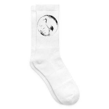 Mondkranich-Spiegelung - Tennissocken - Weiß - Rechts