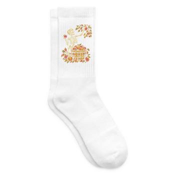 Skelett-Apfelpflücken Vintage-Halloween-Herbst - Tennissocken - Weiß - Rechts