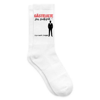 Gästeliste Gästebuch zur Hochzeit Mann Married - Tennissocken - Weiß - Rechts