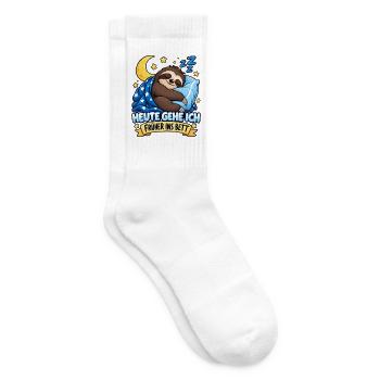 Süßes müdes Faultier Heute geh ich früher ins Bett - Tennissocken - Weiß - Rechts